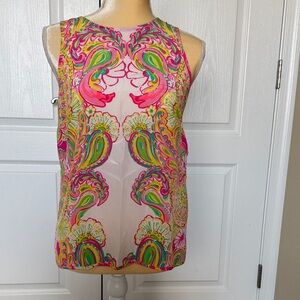 Lilly Pulitzer Pink and Green Paisley Blouse